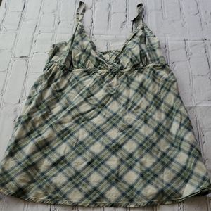 Levi's Vintage Tank Top Green Plaid Size M